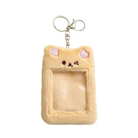 FUBAOLIN Photocard Holder Plush Card Sleeve Cartoon Bear Card Cover for Girls and Kids