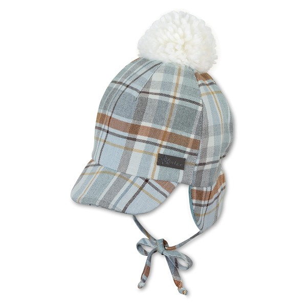 Sterntaler Baby Boys Peaked Cap Pom Hat, lightblue