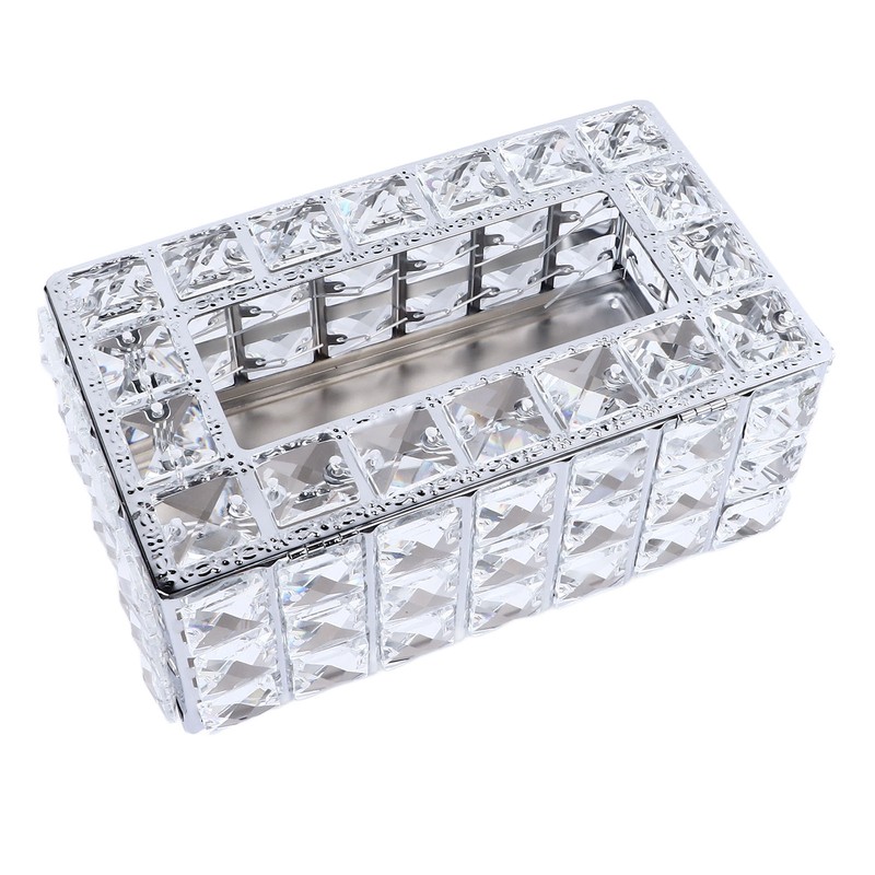 Crystal Tissue Dispenser Elegant Crystal Napkin Holder Decorative Facial Tissue