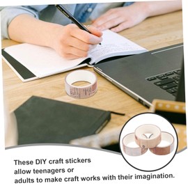 VILLFUL 3rolls Vintage Washi Tape Multi-function Craft Tape for Journals Planners Scrapbooking No Residue for Decorative Arts