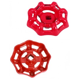luvilly 2pcs Rustproof Faucet Handle,6x6mm Round Wheel Hose Bib Handle Red Water Spigot Handle,Outdoor Faucet Valve for Garden Bathroom