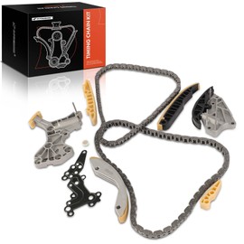 A-Premium 10PCS Engine Timing Chain Kit W/Tensioner & Guide Compatible with Volkswagen - Jetta 2008-2017, Passat 2012-2014, Golf 2010-2014, Beetle 2009-2010/2012-2017, Rabbit 2008-2009 - L5 2.5L