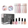 Gama De Gel Rubber Base Mussa Para Uñas Tonos Nude 6 Pzs