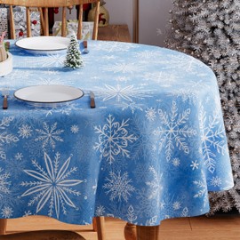 Christmas Tablecloth Oval 60x84 Inch Winter New Year Home Party Decor