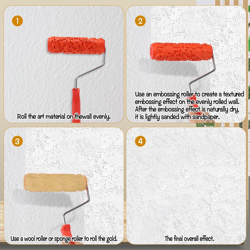 CODOHI 2 PCS 7'' Texture Roller Pattern Paint Roller for