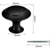 24Pcs Black Cabinet Knobs, BetterJonny 30mm Round Kitchen Drawer Knobs