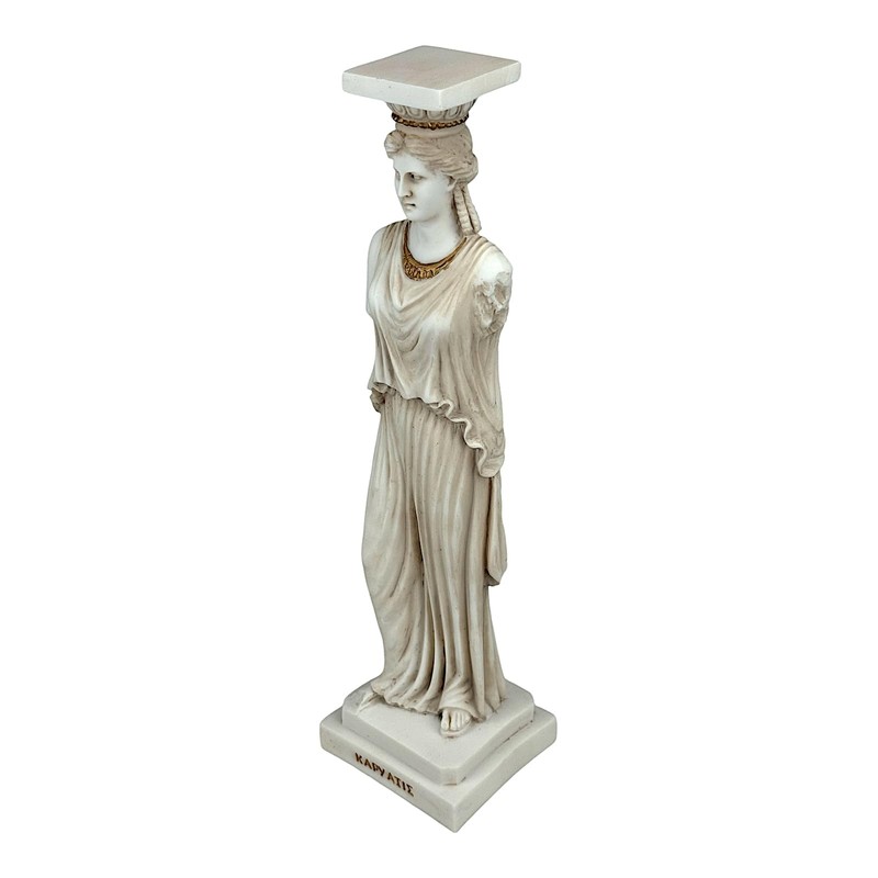 Caryatide Erechtheion Acropolis Athens Female Figure Greek Grey Patina Statue