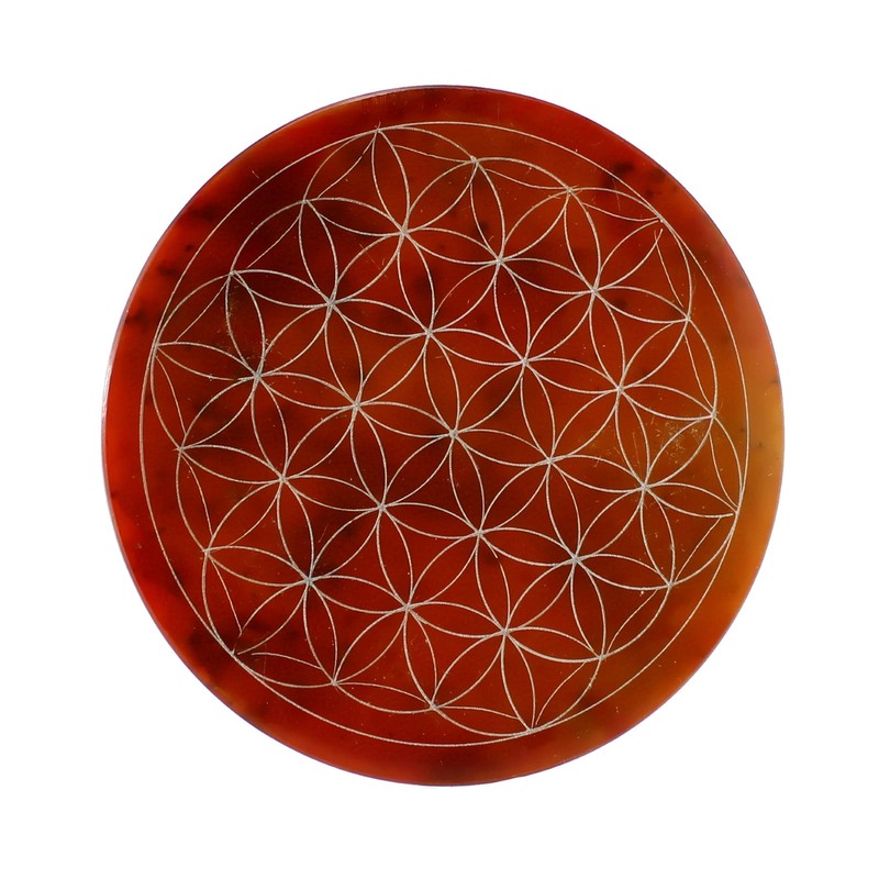 Budawi® Soapstone Coasters Set Round Flower of Life 7 Pieces