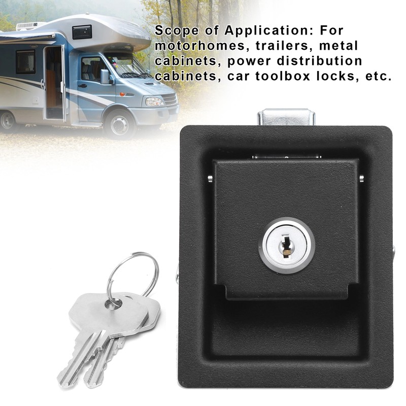 RV Door Lock with 2‑Key Universal for Motorhomes Power Distribution