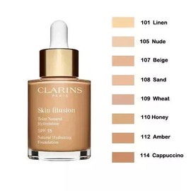 Clarins Skin Illusion Natural Hydrating Foundation #101 LINEN, 1 Oz NIB