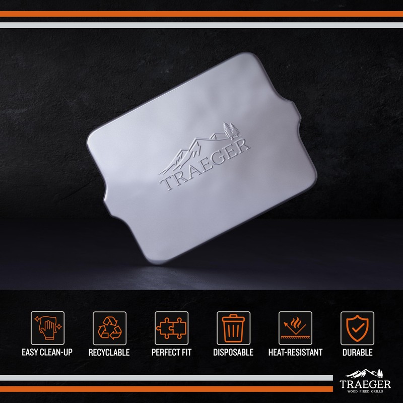 Traeger Grills BAC507 5-Pack Aluminum Drip Tray Liners – Disposable,