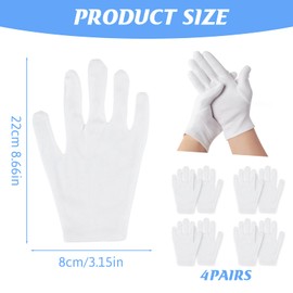 Moisturizing Gloves Set, Spa Moisturiser Gloves Cotton Lotion Moisture Enhancing Glove for Overnight, Repair of Dry HandsRough Cracked Skin (4pairs)