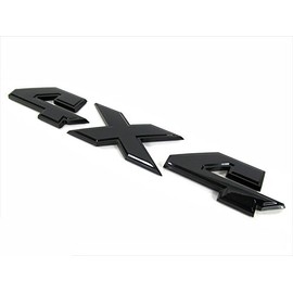 Yoaoo 2Pack Genune Black 4x4 Emblem Badge 3D Emblem Decals Nameplate Flat LetterCompatible with 1500 2500 3500 OEM Matte