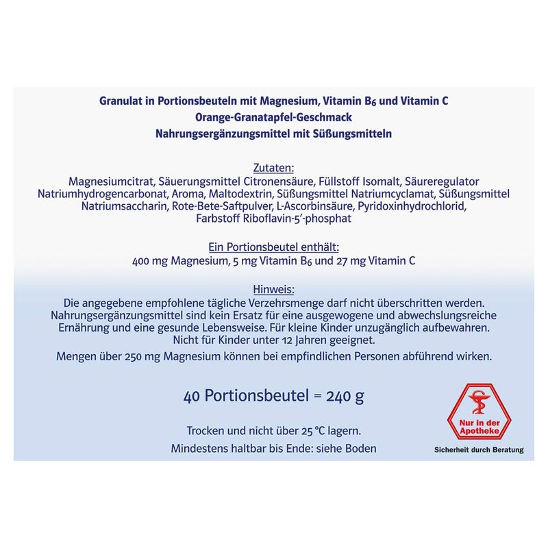 Doppelherz System Magnesium 400 Citrate - Magnesium as a Contribution