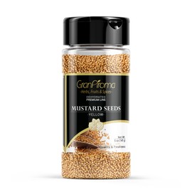 GranAroma Yellow Mustard Seeds, Mild Flavor, Dips & Dressings, For Homemade Mustard (5 Ounce)