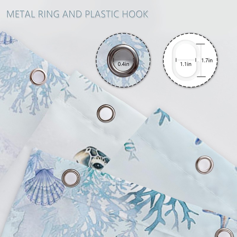 APROPHIC Shower Curtain Blue Summer Ocean 180 x 180 cm,