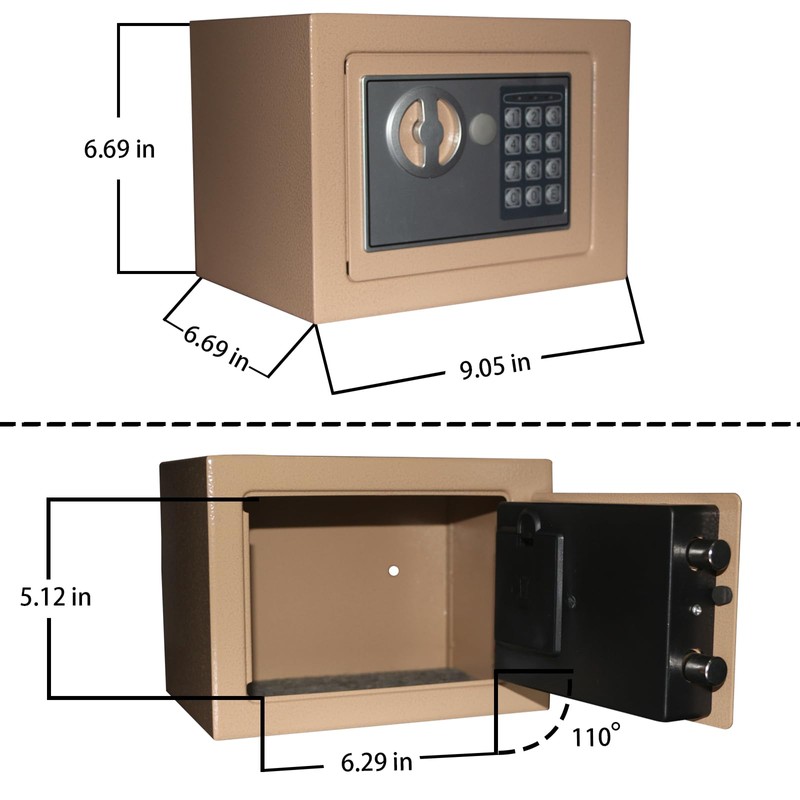 Yuanshikj Electronic Deluxe Digital Security Safe Box Key Keypad Lock