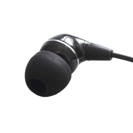 Dynamic Sealed In-Ear Monaural Single Ear (Left Only) Earphones 0.6m (Black) for TV and Radio 3.5mm Stereo Mini Plug L/L Shape FNT-EPS-1306M