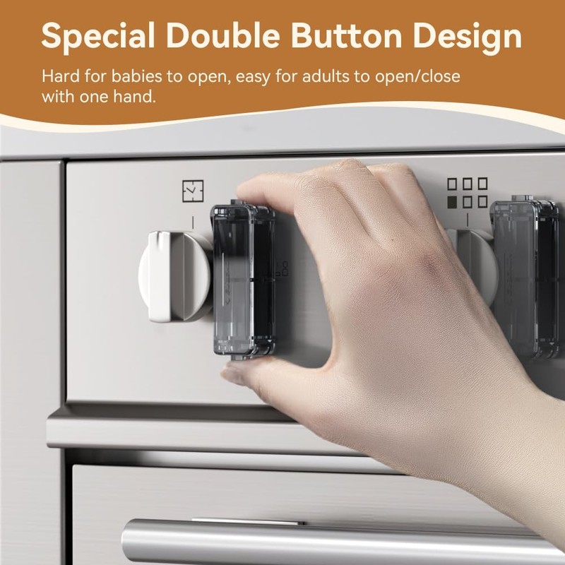 EUDEMON 5 Pack Baby Safety Gas Stove Knob Locks,Childproof Lock