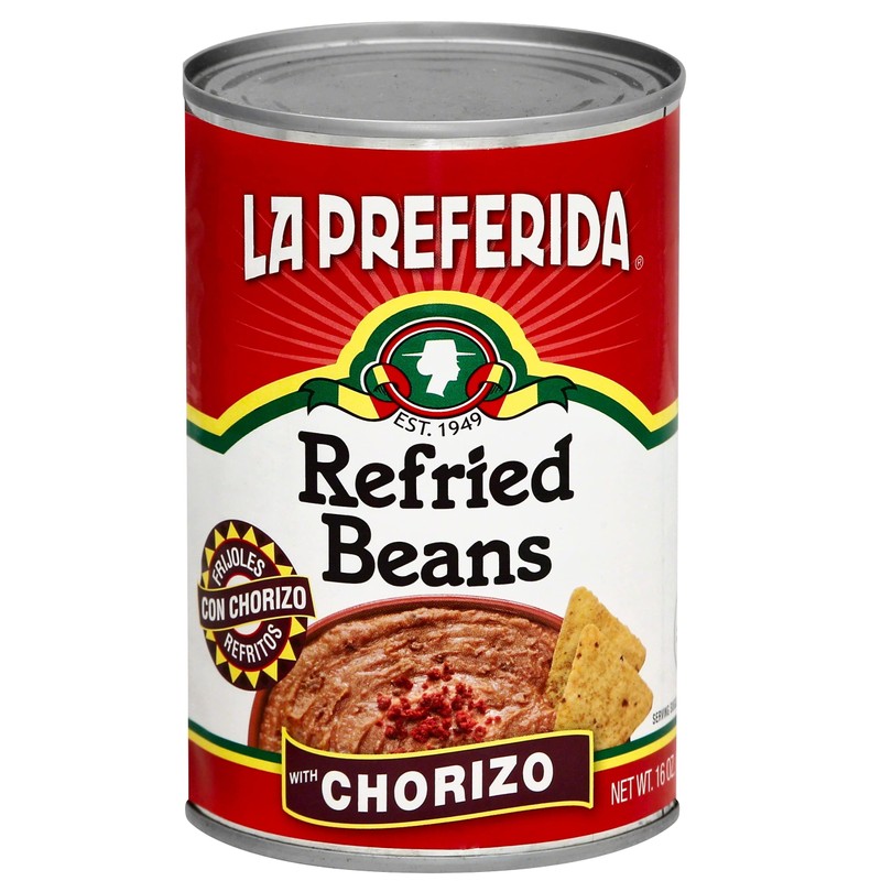 La Preferida Chorizo Refried Beans Heat & Serve for an