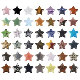 Wholesale Lot 10pcs Multi-Color Carved Gemstone Star Healing Sacred Geometry Chakra Stone