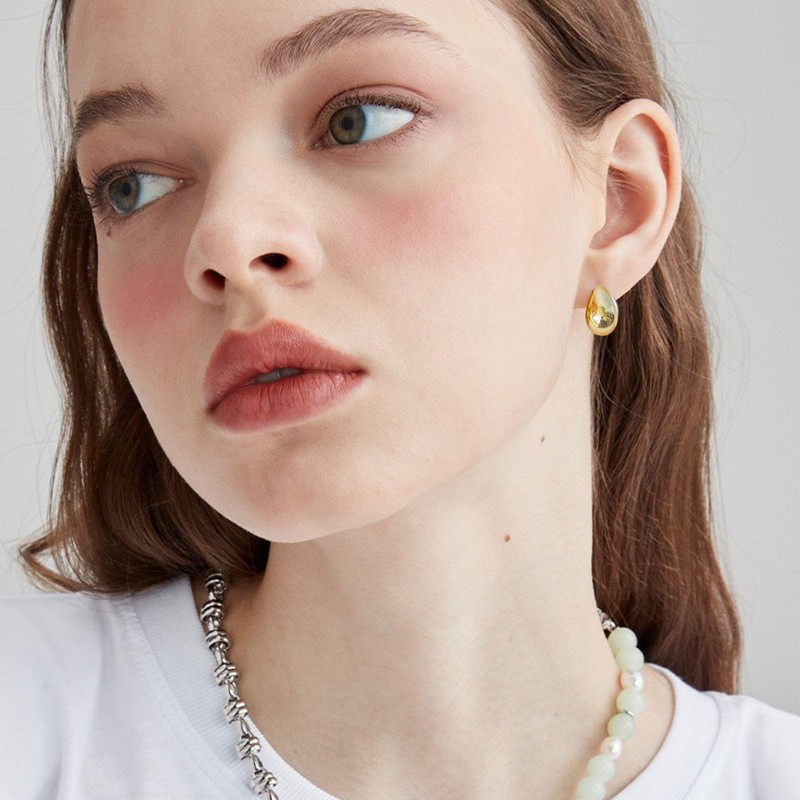 Moonstan Women's Earrings, Popular Gold and Silver, Metal Allergy-friendly, Volume,