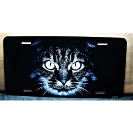 DIGIART INTERNATIONAL CAT EYES ANIMAL LOVE FRIENDS PAWS METAL NOVELTY CAR LICENSE PLATE AUTO TAG