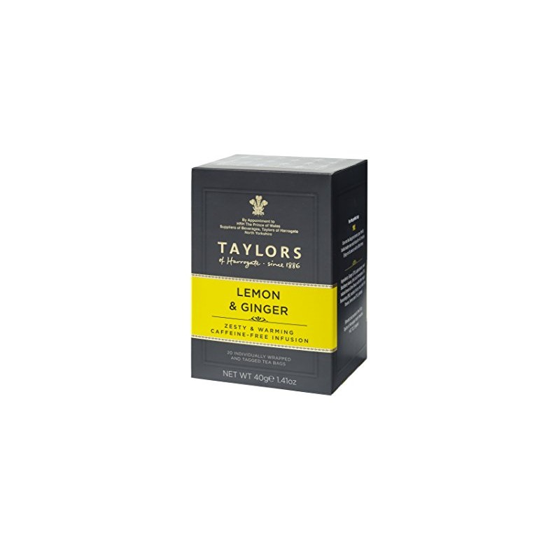 Taylors of Harrogate Lemon and Ginger Tea, 20 Teabags, Pack