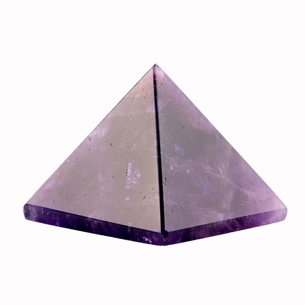 Amethyst 1.5inch Natural Pyramid Carved Chakra Healing Crystal Reiki Stone Top Quality Gemstone Radiation Deflection Home Decor Gift Decoration Crafts (Amethyst)