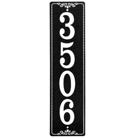 Reflective Address Plaque, Aluminum Address Sign, Vertical House Numbers for Mailbox,Houses, Outside Driveway, Yard Post with Two Screw,15.5" x 4" (Black)