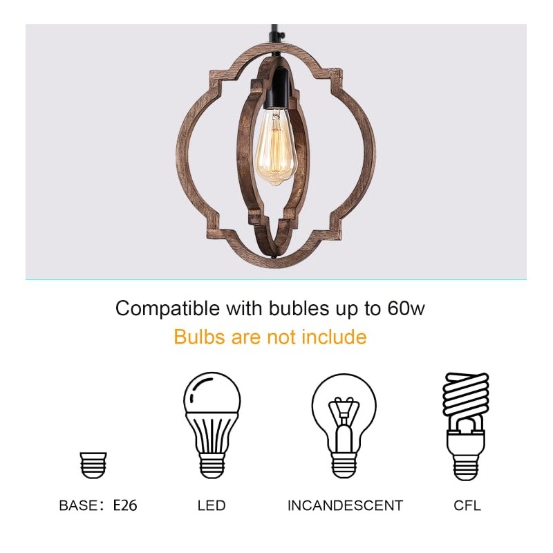 MWZ 3 Pack Farmhouse Pendant Lights Kitchen Island,Rustic 1-Light Small