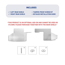Rear Shield Heavy Duty Stainless Steel Add-On Compatible with Miller CAT Anti-Theft Cat Shield for 2007-2021 Toyota Tundra 4WD & 2008-2022 Toyota Sequoia 4WD