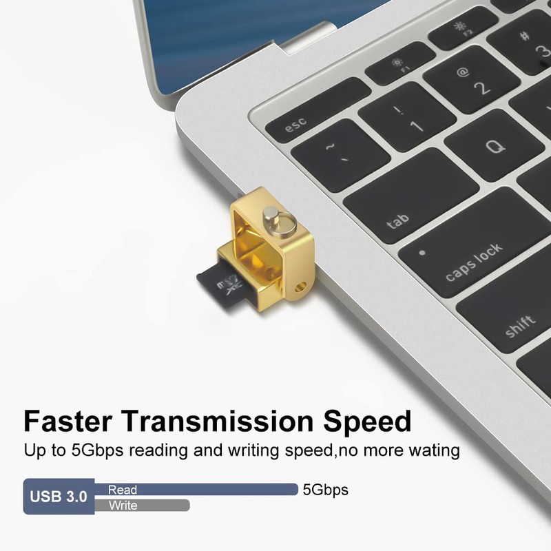 Micro SD Card Reader, BorlterClamp USB C SD Card Reader,