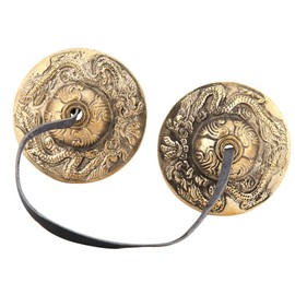 Handcrafted Tibetan Meditation Cymbal Bell Buddhist Temple Percussion Instrument Copper Crisp Sound 2.6in/6.5cm (#3)