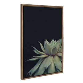 Kate and Laurel Sylvie Succulent Framed Canvas Wall Art Set by Emiko and Mark Franzen of F2Images, one 23x33 and two 16x20 Gold Finish Frames, Decorative Plant Art for Wall