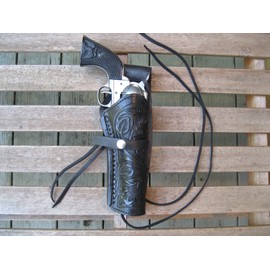 Gunslinger Heritage Rough Rider Holster - Black - 6.5 R.H. - Tooled Leather