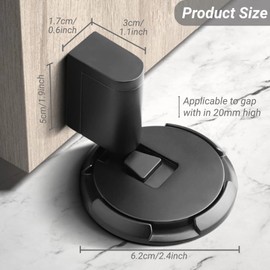 Mechanical Floor Door Stopper, Upgrade Windproof Heavy Duty Silent Floor Door Stop, No Drilling Adjustable Height Door Stoppers Door Catch Holder for Bottom of Door Keep Door Open (Gray)