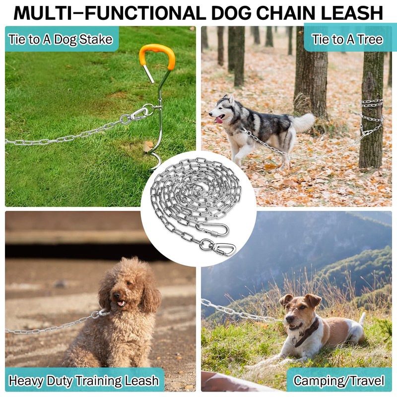 Heavy Duty Dog Chain for Yard-30FT Metal Chain Leash Chew