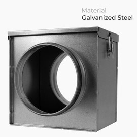 HVAC OV 6 Inch Filter Box - Inline Duct Filter for Round Duct - Galvanized Steel Air Filter with EPDM Rubber Seal Gaskets - Intake Filter Ventilation - Air Filtration System for Home