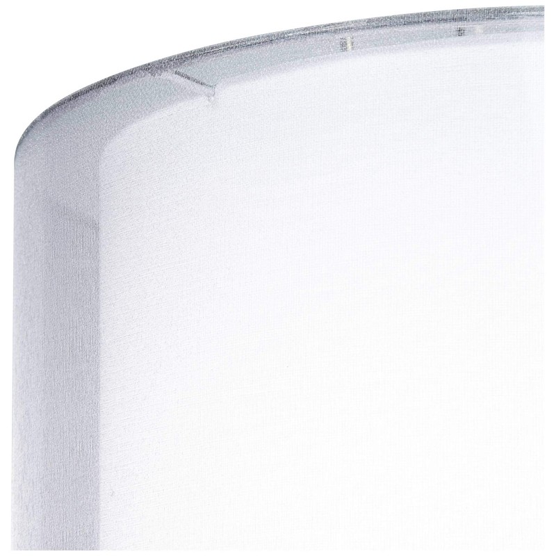 Silver and White Double Sheer Large Drum Lamp Shade 16"