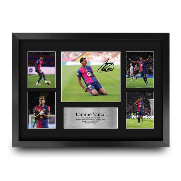 HWC Trading Lamine Yamal Barcelona Printed Memorabilia Signed Autograph Photograph
