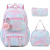 Scothen Backpack for Girls, Rainbow Butterfly Girls Backpacks with Lunch
