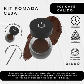 Kit Pomada Para Cejas Bissú Larga Duración Mate