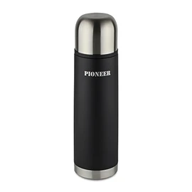 Pioneer Flasks Stainless Steel Metal Vacuum Flask, Black, SVB500, 500 ml, 0.5 L