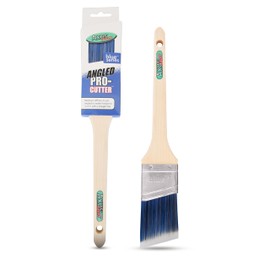 Axus Decor Precision Angled Cutter Paint Brush (Blue Color) - 2"/50mm - Synthetic Filaments, Angled for cutting in with emulsion, Hardwood Handles, Rust-Resistant Stainless Steel