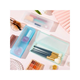 36 Pcs Plastic Pencil Case Bulk Hinged Lid and Snap (White Pink Blue Green)