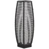 Solar-Powered Rattan Floor Lamp Warm White LED Outdoor Garden Auto
