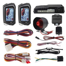 EASYGUARD EC201-M9 2 Way Car Alarm System with 1.73 inch Big LCD Pager Display Remote Starter Turbo Timer Mode Shock Warning DC12V