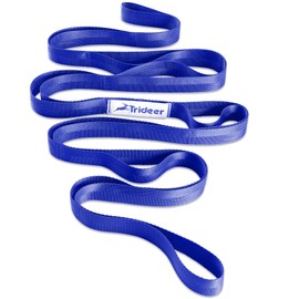 Trideer Stretching Strap Yoga Strap Physical Therapy for Home Workout, Exercise, Pilates and Gymnastics, 10 Loops Non-Elastic Stretch Bands with Aesthetic Packaging for Women & Men (Dark Blue)