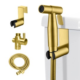 [LOSCHEN] Bidet Wandspray-Kit für Toilette,Hand Sprayer WC Befestigung Edelstahl für Haustier Bad/persönliche Hygiene/Badezimmer (Glod)